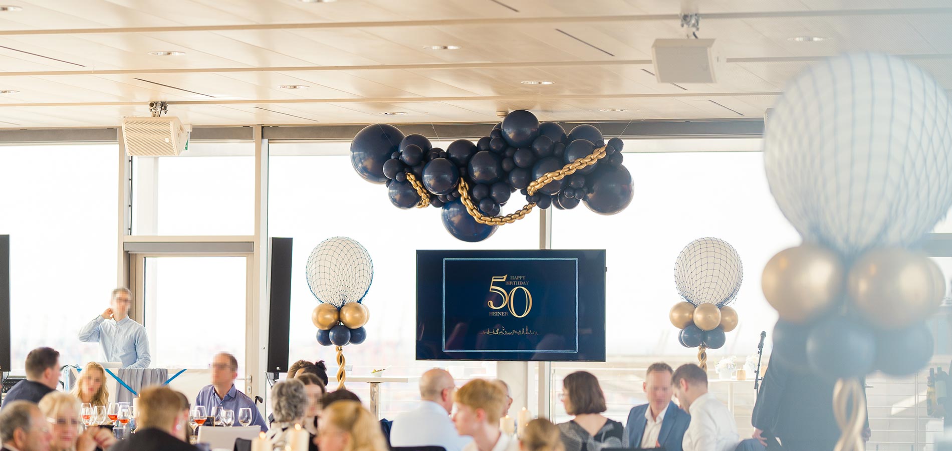 Geburtstag planen in Hamburg mit NORD EVENT - Eventlocations - Penthouse Elb-Panorama - Dinner