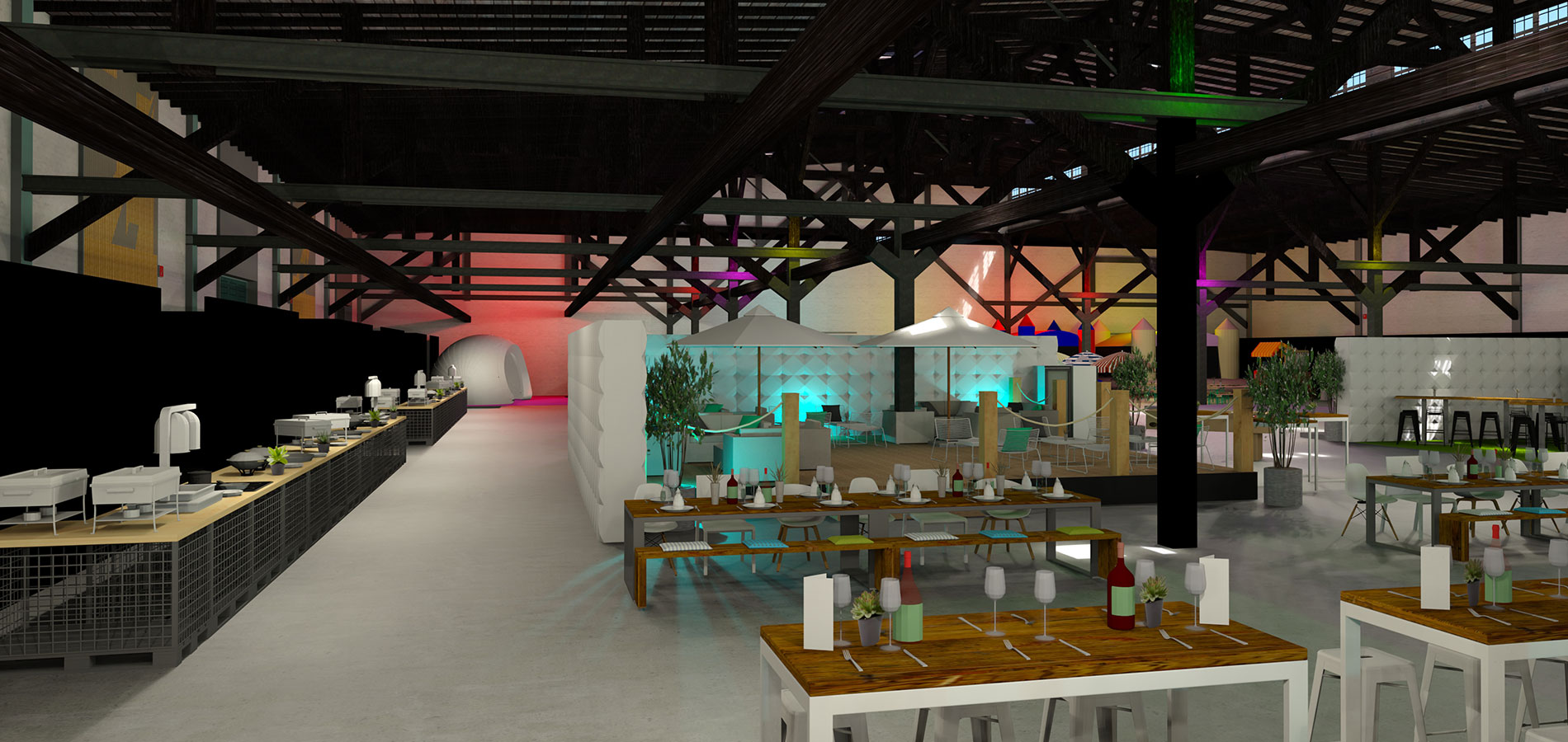 Full Service Eventagentur in Hamburg - NORD EVENT - 3D-Visualisierungen - Hochtische